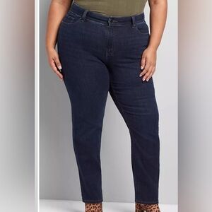 Lane Bryant curvy fit high rise straight Jeans new 26 flex magic waist band